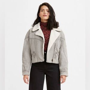 Levi’s Gray Romantic Biker Denim Jacket